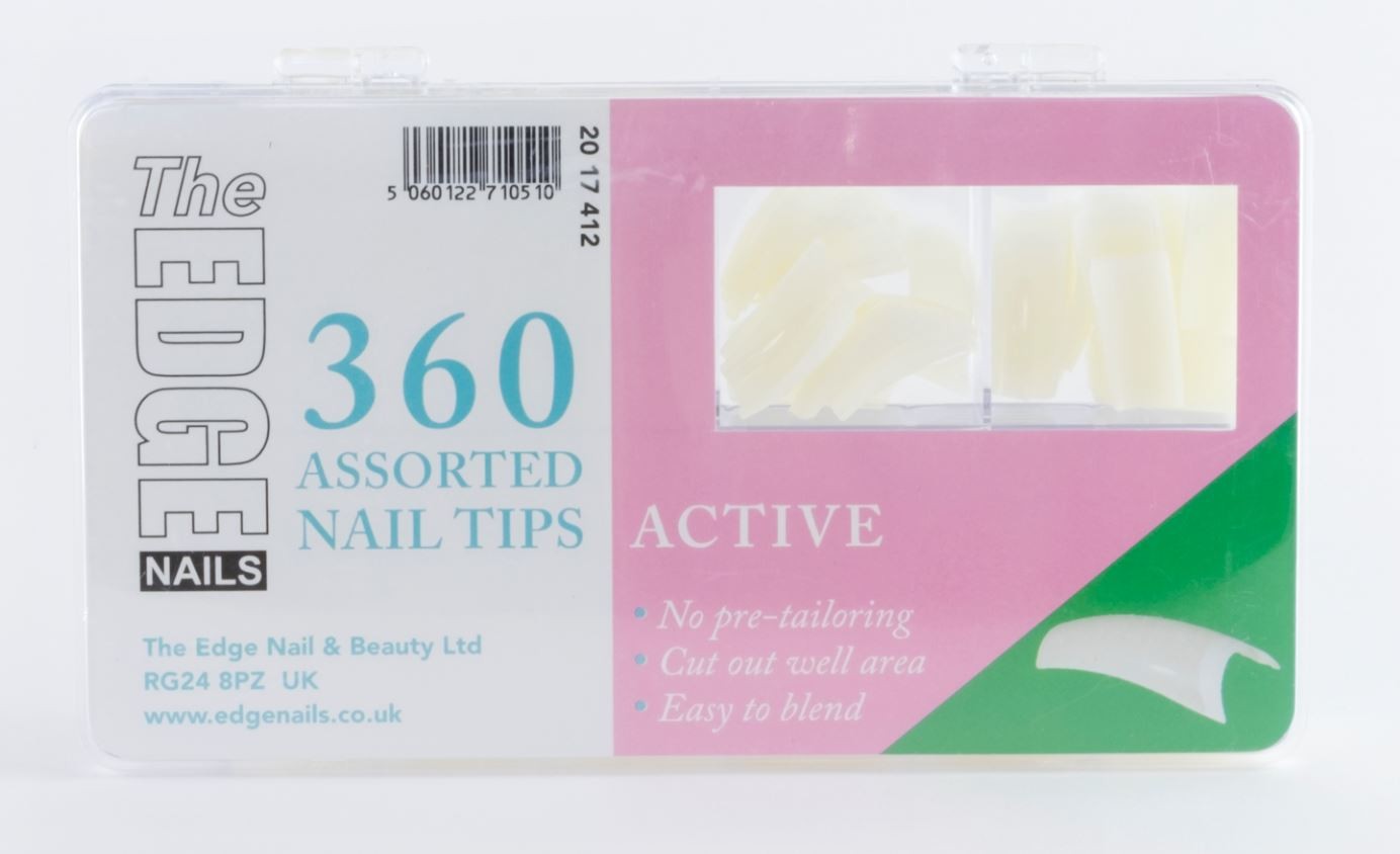 The Edge Active Nail Tips 360 Assorted Tips