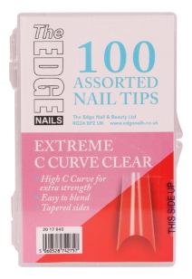 Extreme C Curved Tips Clear - 100 Asstd