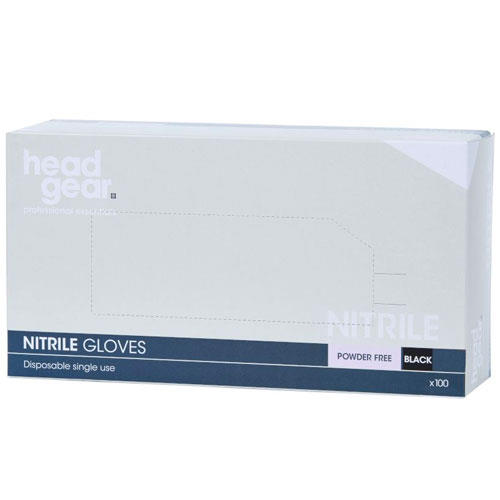 Head Gear Black Nitrile Gloves Small