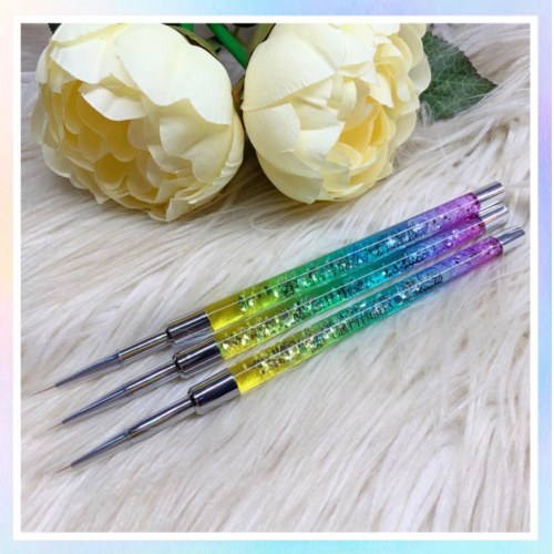 Glitterbels Rainbow Fine Detailer Brush Set (3 Brushes)