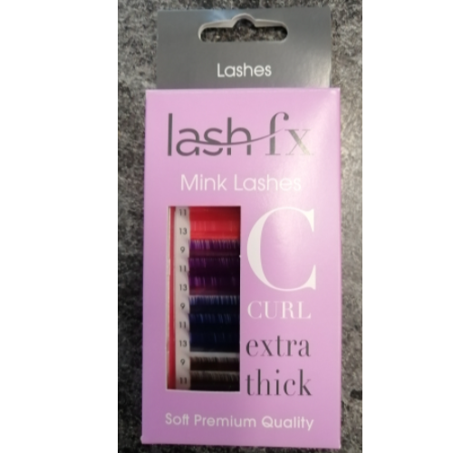 Lash FX Mixed Coloured Lashes C Curl Extra Thick