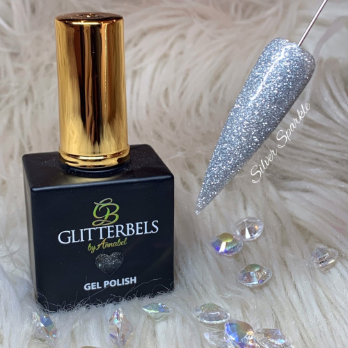 Glitterbels Gel Polish - Silver Sparkle