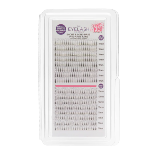 The Eyelash Emporium Special Effects Pre-Made Fans 3D C-Curls Lashes 0.10