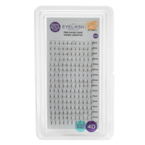 The Eyelash Emporium Special Effects Pre-Made Fans 4D D-Curls Lashes 0.10