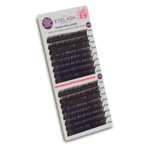 The Eyelash Emporium Split Screen 'Mink' C Lashes 0.20 & 0.25 Mixed Lengths