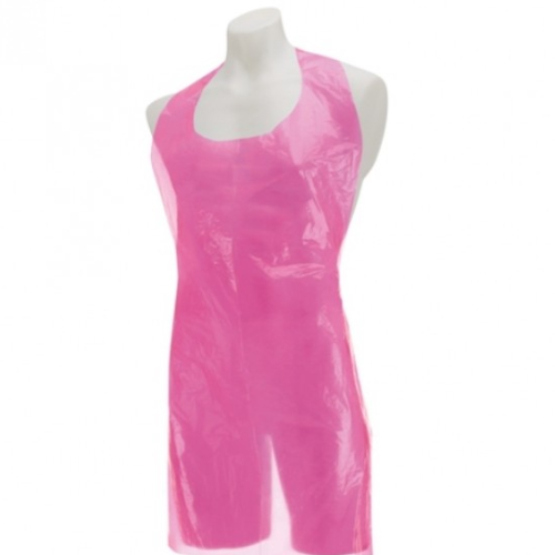 Premier Disposable Plastic Aprons Roll - Pink x 200