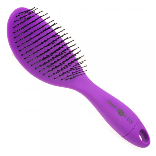 Head Jog 03 Paddle Brush with Cleaner (Purple)