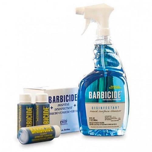 Barbicide spray bottle and concentrate bullets
