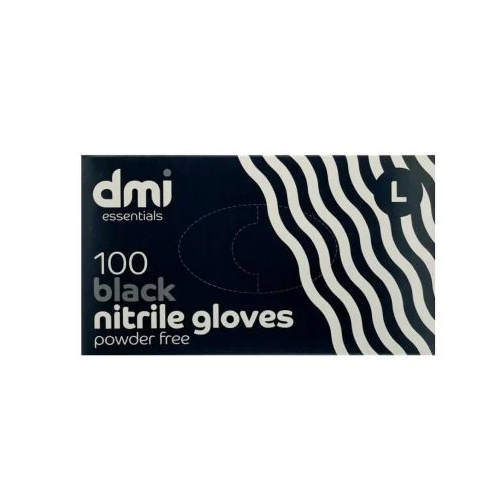 DMI - Nitrile Gloves Powder Free - Large - Black x100