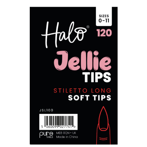 Halo Jellie Nail Tips - Mixed Sizes - Stiletto Long