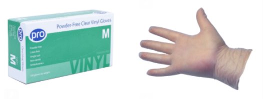 Pro Vinyl Gloves - Powder Free (100) Medium