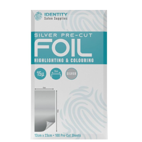 Identity Pre-Cut Smooth Foil Sheets 12 x 23cm 100pk - Silver