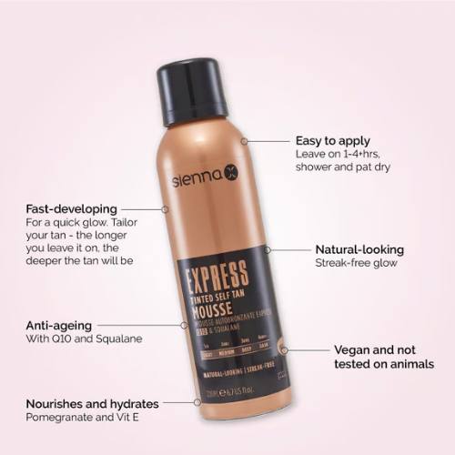 Sienna X EXPRESS Q10 Tinted Self Tan Mousse
