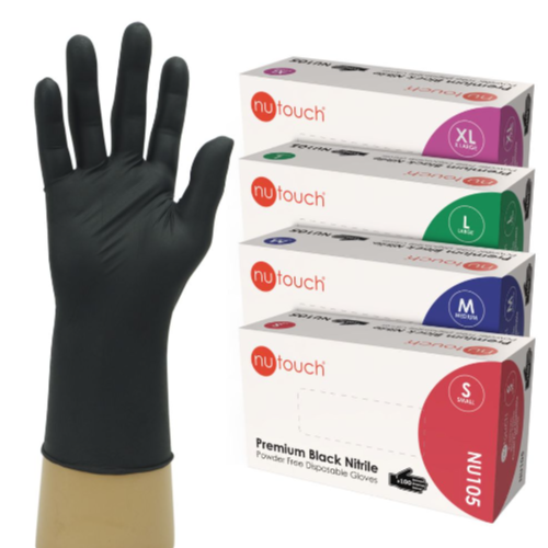 Nutouch Premium Black Nitrile Powder Free Disposable Glove